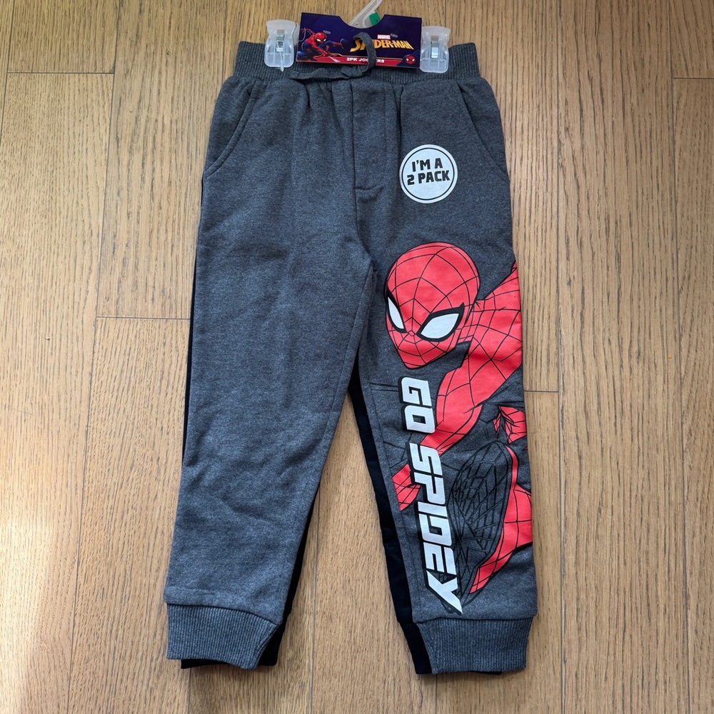 2 Spider-Man Boy's Toddler 2PC Jogger Pants Set NWT - Size 5